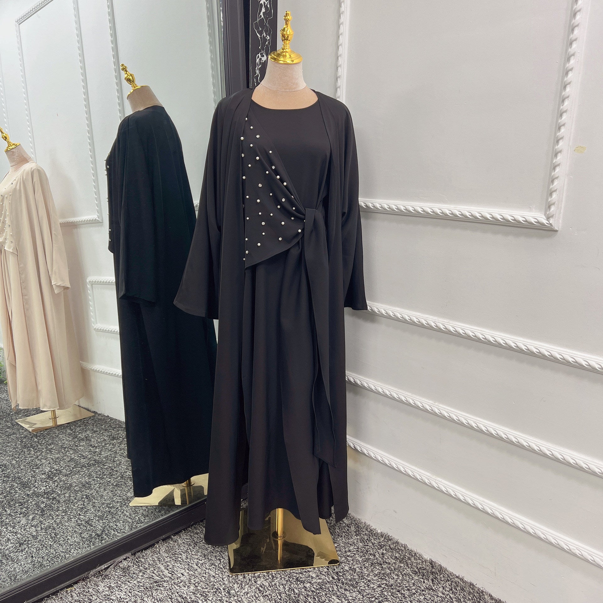 Abaya porte feuille Oumayssa - kanissah Collection
