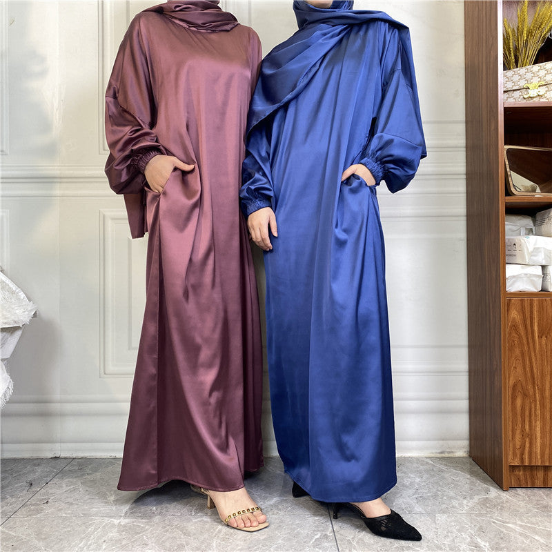 Abaya Satin Mia avec voile - kanissah Collection Abaya