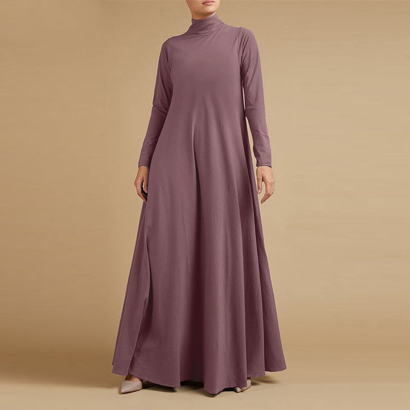 Women's Collage Long Sleeve Turtleneck Dress - kanissah Collection 