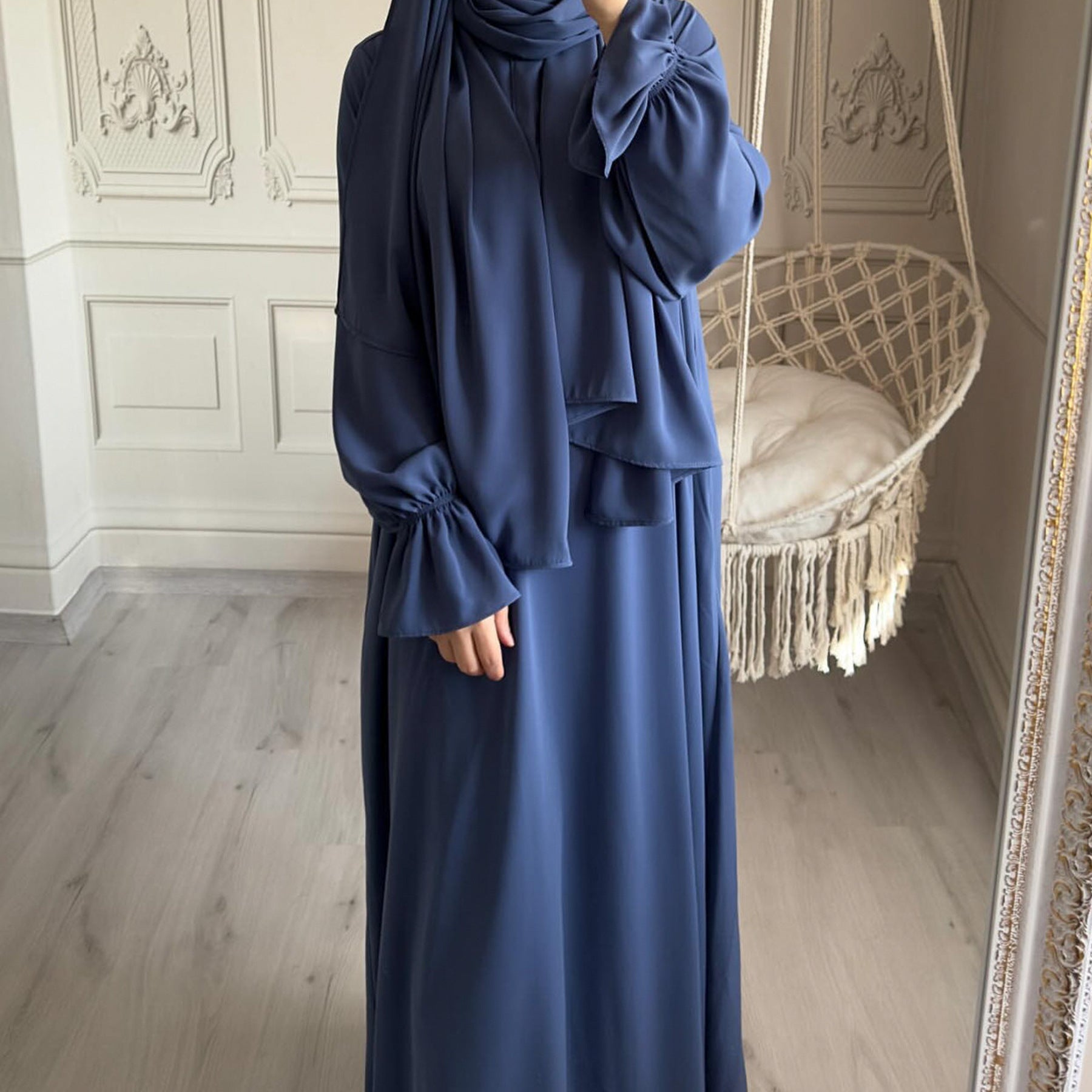 Abaya Jennah voile intégré manche tulipe - kanissah Collection abaya