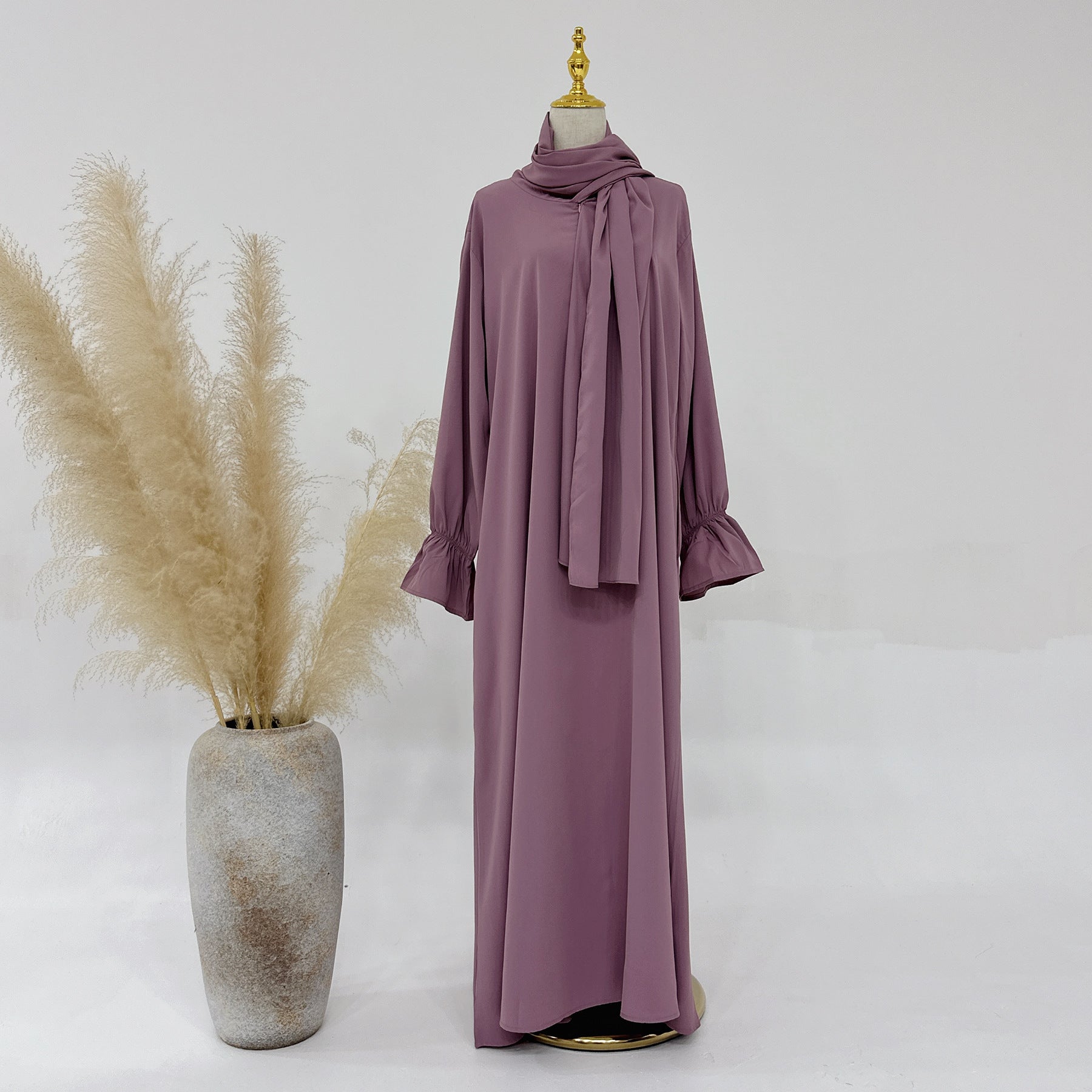 Abaya Jennah voile intégré manche tulipe - kanissah Collection abaya