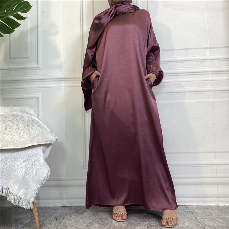 Abaya Satin Mia avec voile - kanissah Collection Abaya