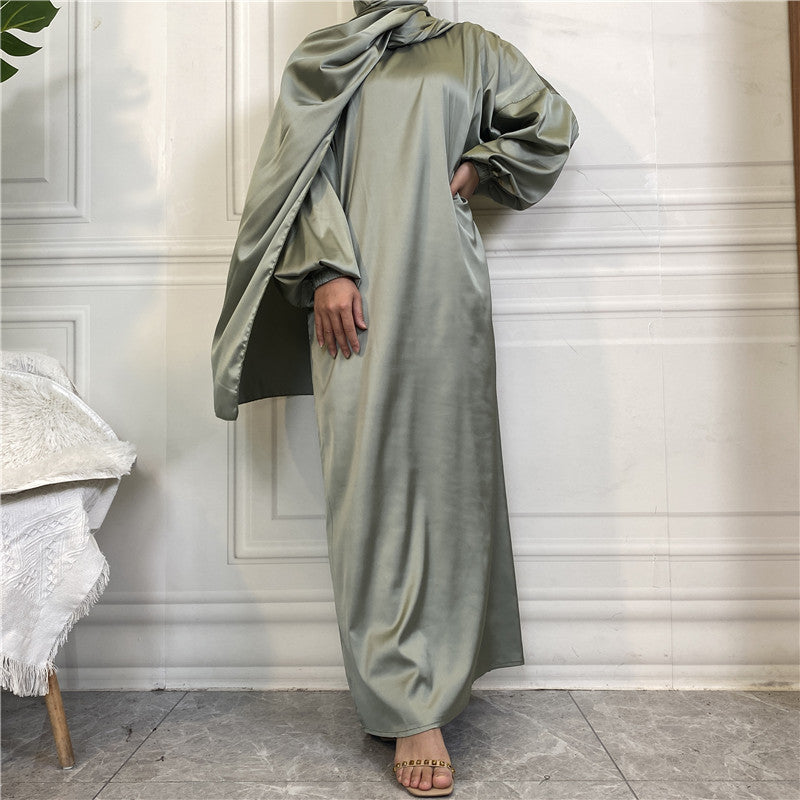 Abaya Satin Mia avec voile - kanissah Collection Abaya