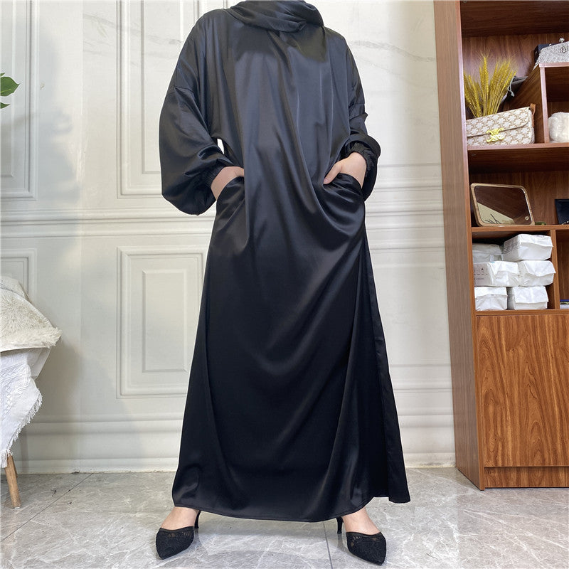 Abaya Satin Mia avec voile - kanissah Collection Abaya