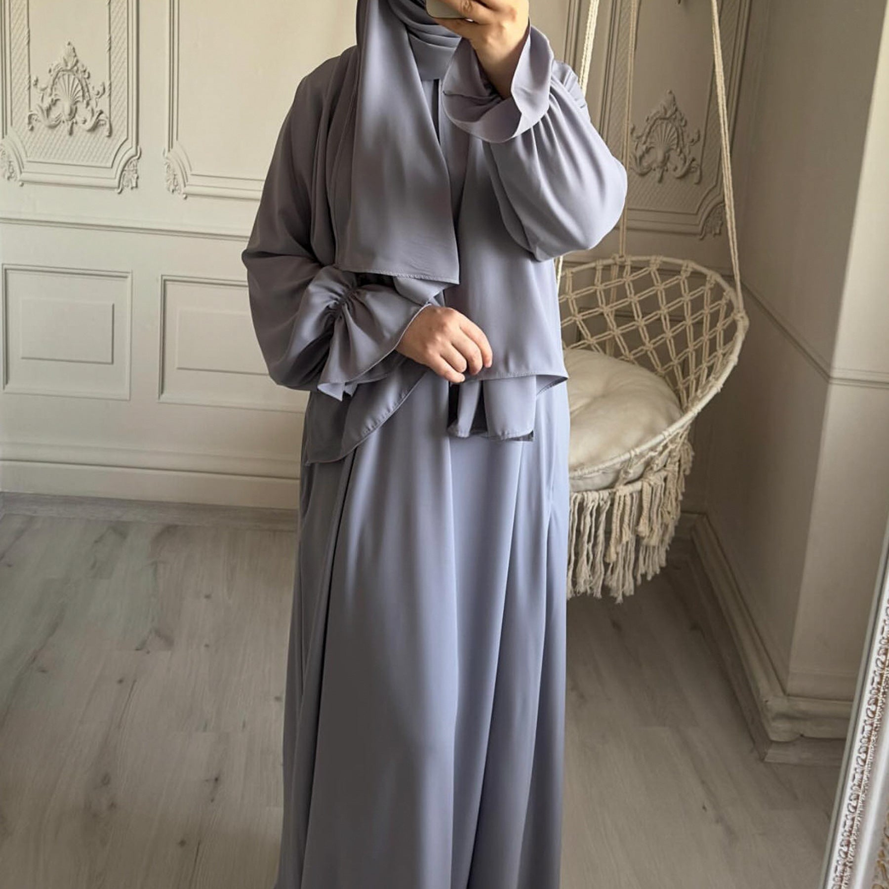 Abaya Jennah voile intégré manche tulipe - kanissah Collection abaya