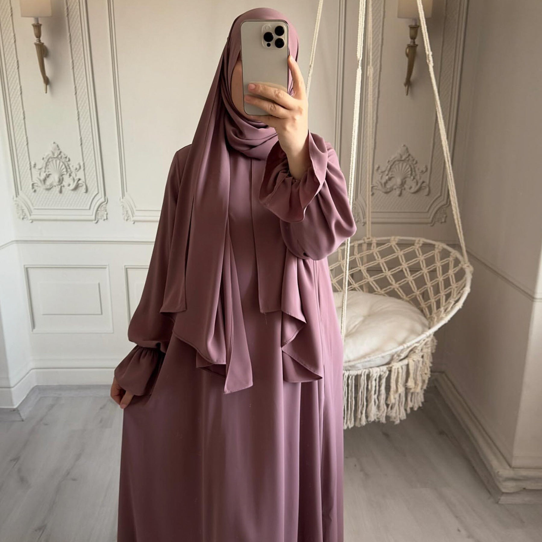 Abaya Jennah voile intégré manche tulipe - kanissah Collection abaya